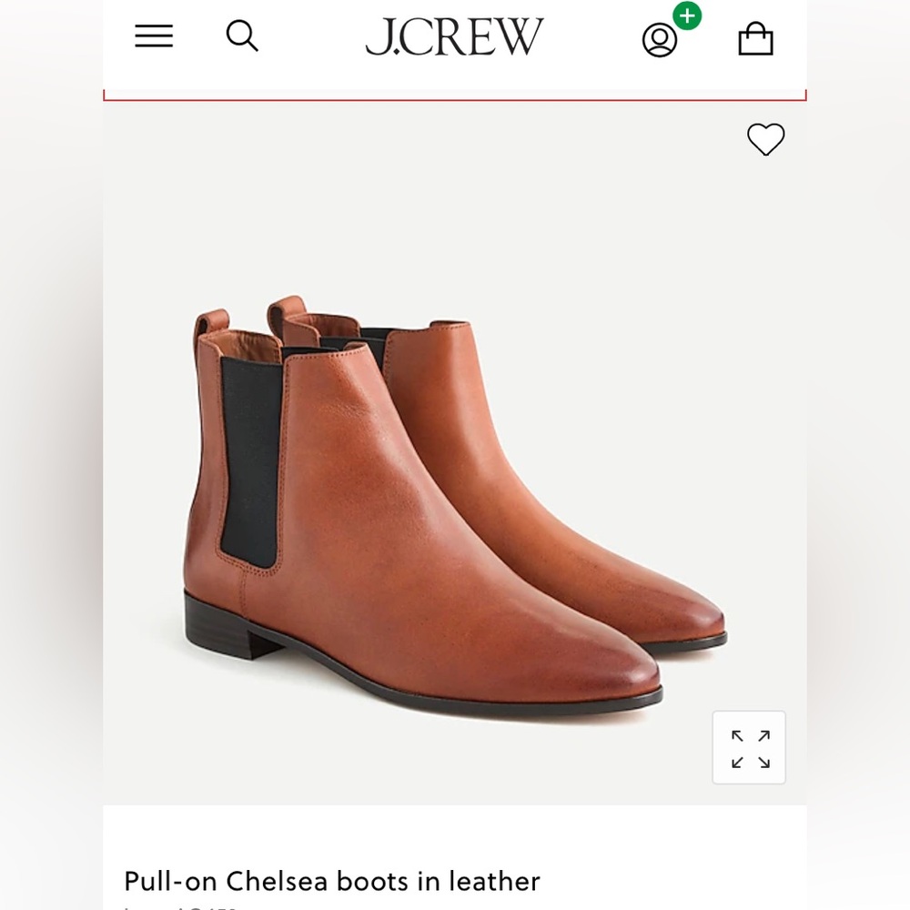 New with box, leather Chelsea Pull-On Boots